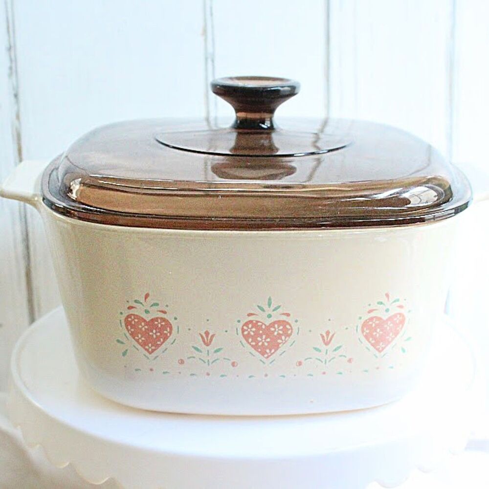 Vintage CorningWare "Forever Yours" Casserole Dish with Lid